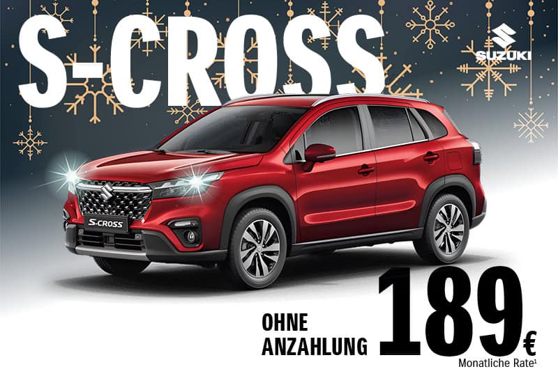 Suzuki S-cross- Angebotsbild. Rotes Fahrzeug